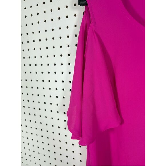 Joseph Ribkoff cold shoulder high/low blouse size 12 - Picture 4 of 5